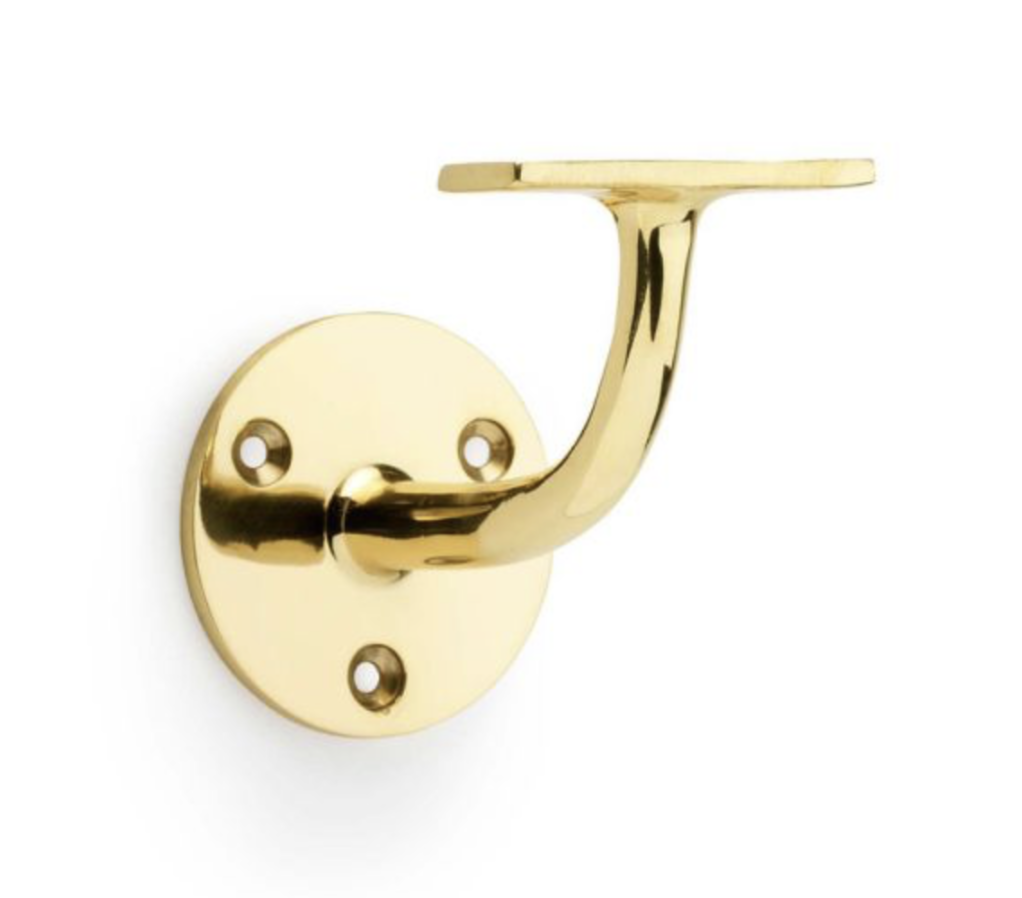 Alexander and Wilks 80mm Polished Brass Handrail Bracket | AW750PBL
