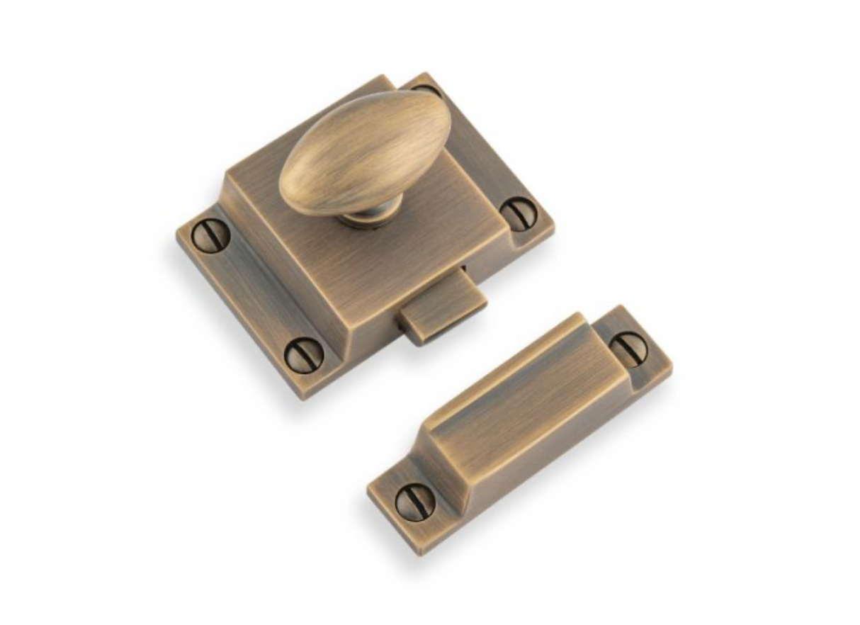 Alexander and Wilks Antique Brass Cupboard Latch | AW730AB