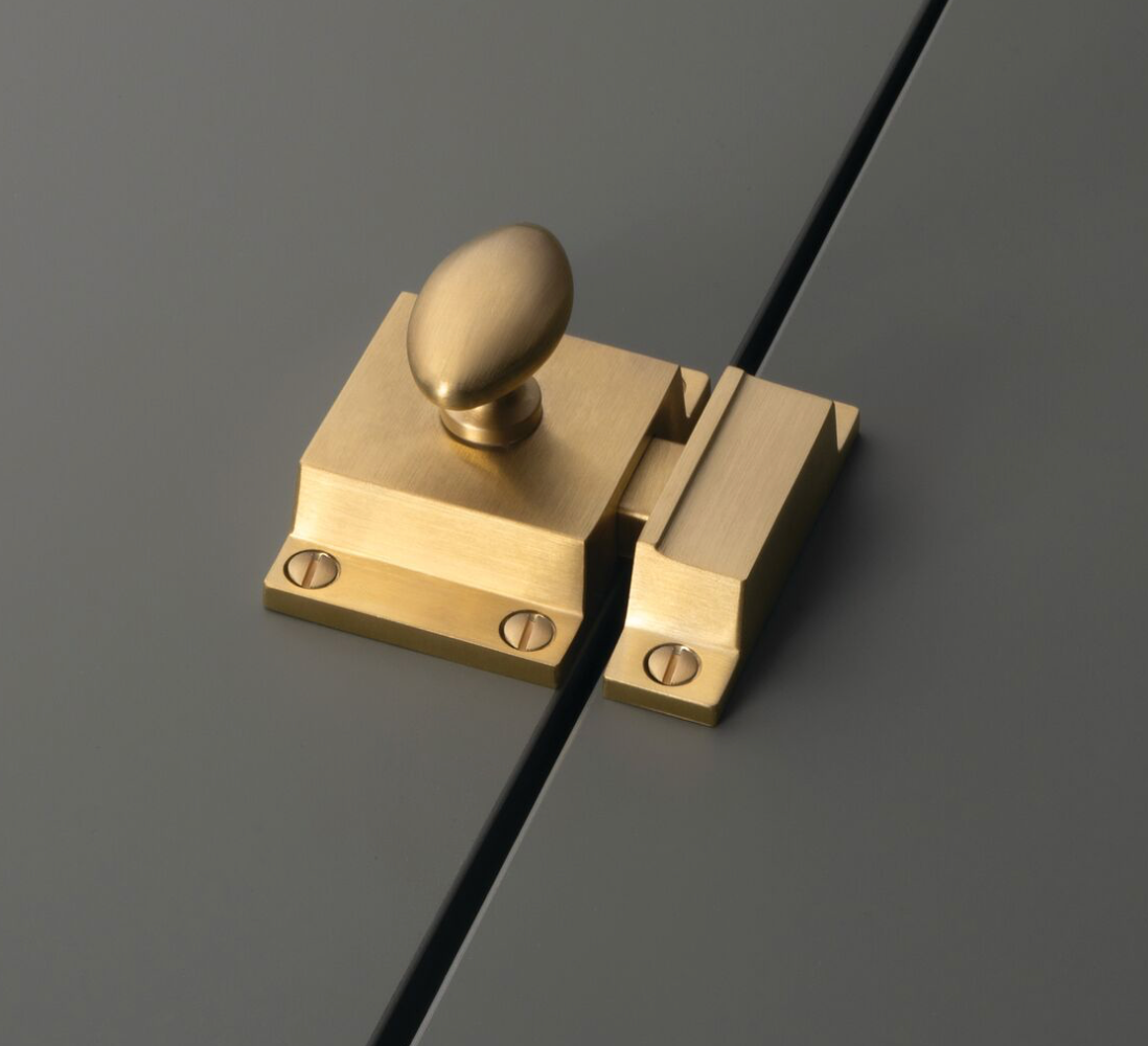 Alexander and Wilks Satin Brass Cupboard Latch | AW730SBPVD