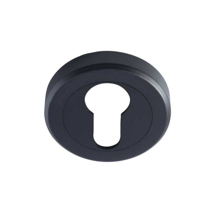 Serozetta Matt Black 51mm Euro Profile Round Cylinder Escutcheon | SZM001MB