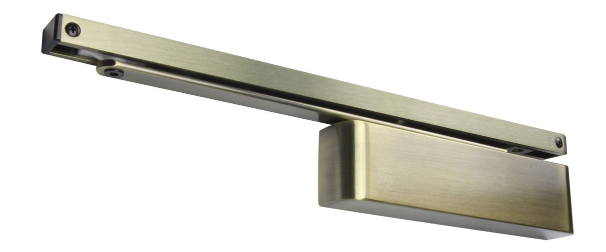 Rutland Antique Brass Designer Slide Arm Overhead Door Closer | TS.11204 AB (12027)