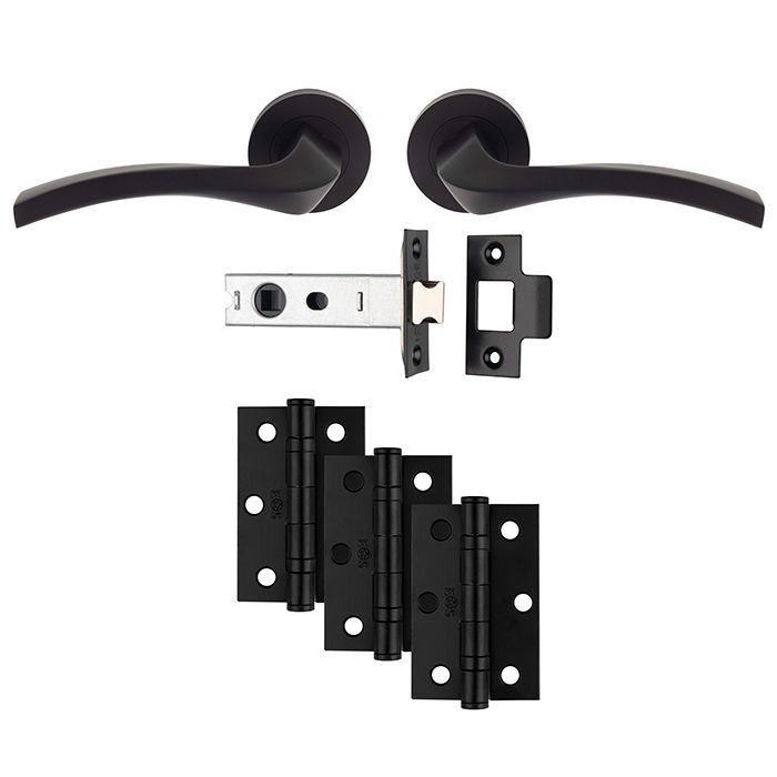 Matt Black Sines Latch Pack - Ultimate Door Pack