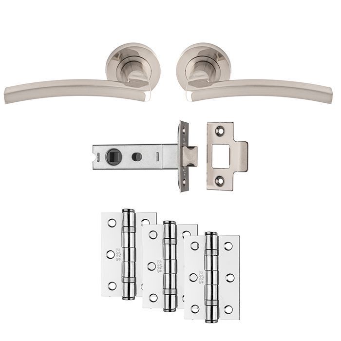 Satin Nickel Tavira Latch Pack - Ultimate Door Pack