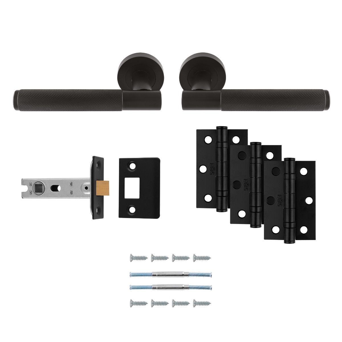 Matt Black Lagos Latch Pack - Ultimate Door Pack