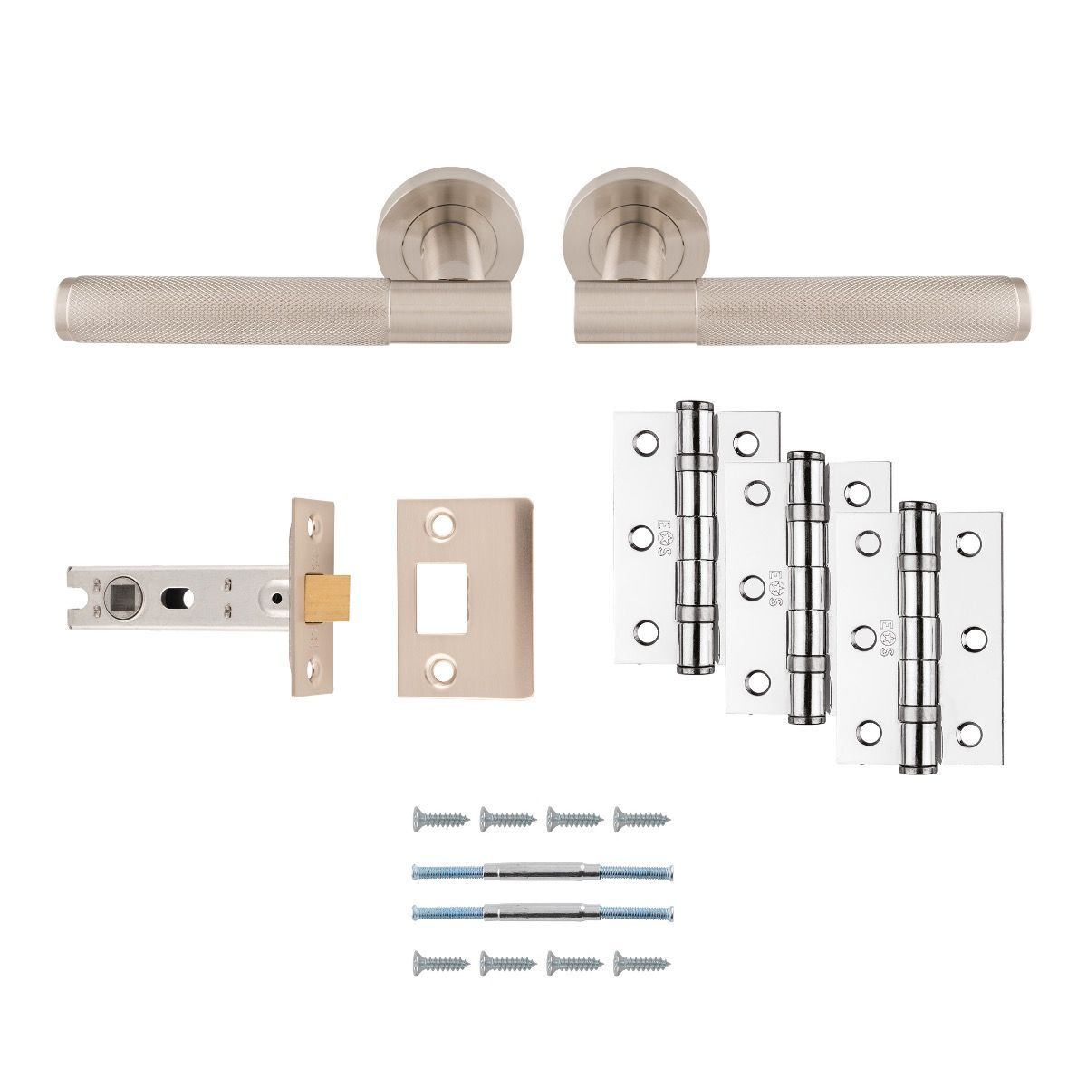 Satin nickel Lagos Latch Pack - Ultimate Door Pack