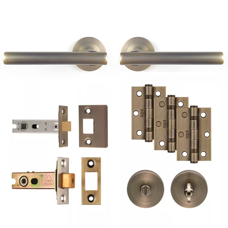 Antique Brass Faro Bathroom Pack - Ultimate Door Pack