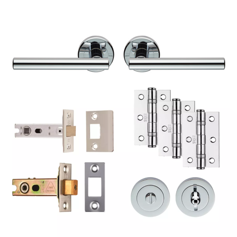 Polished Chrome Faro Bathroom Pack - Ultimate Door Pack