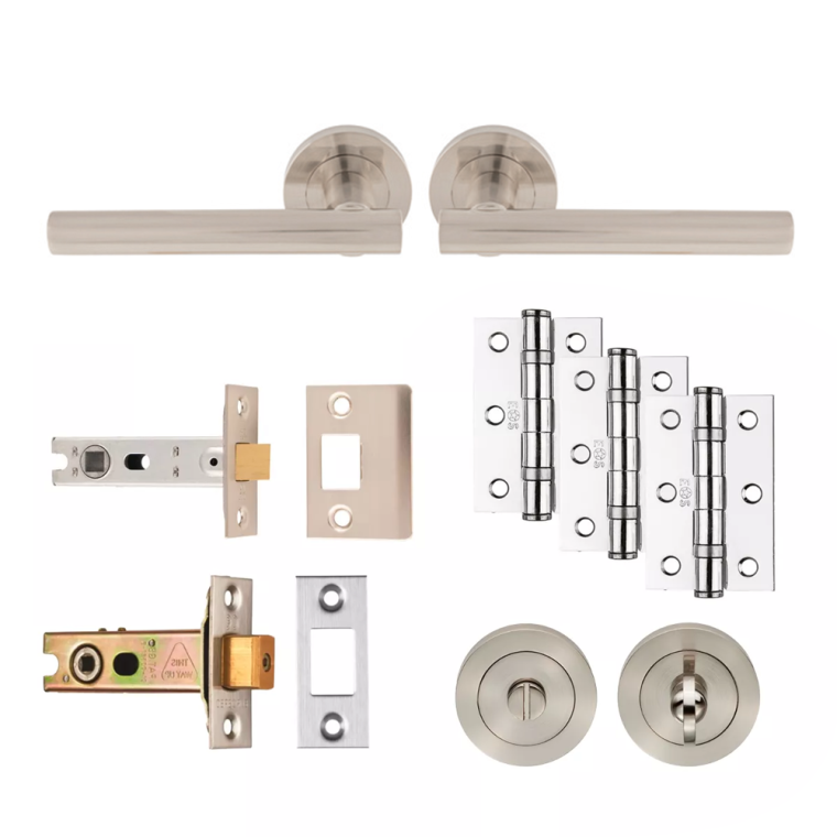 Satin Nickel Faro Bathroom Pack - Ultimate Door Pack