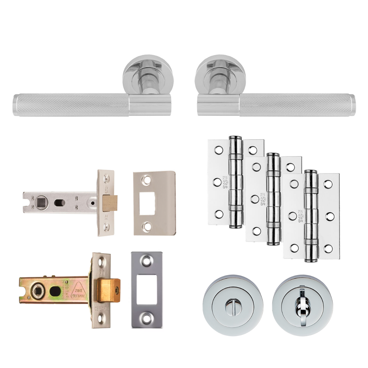 Polished Chrome Lagos Bathroom Pack - Ultimate Door Pack