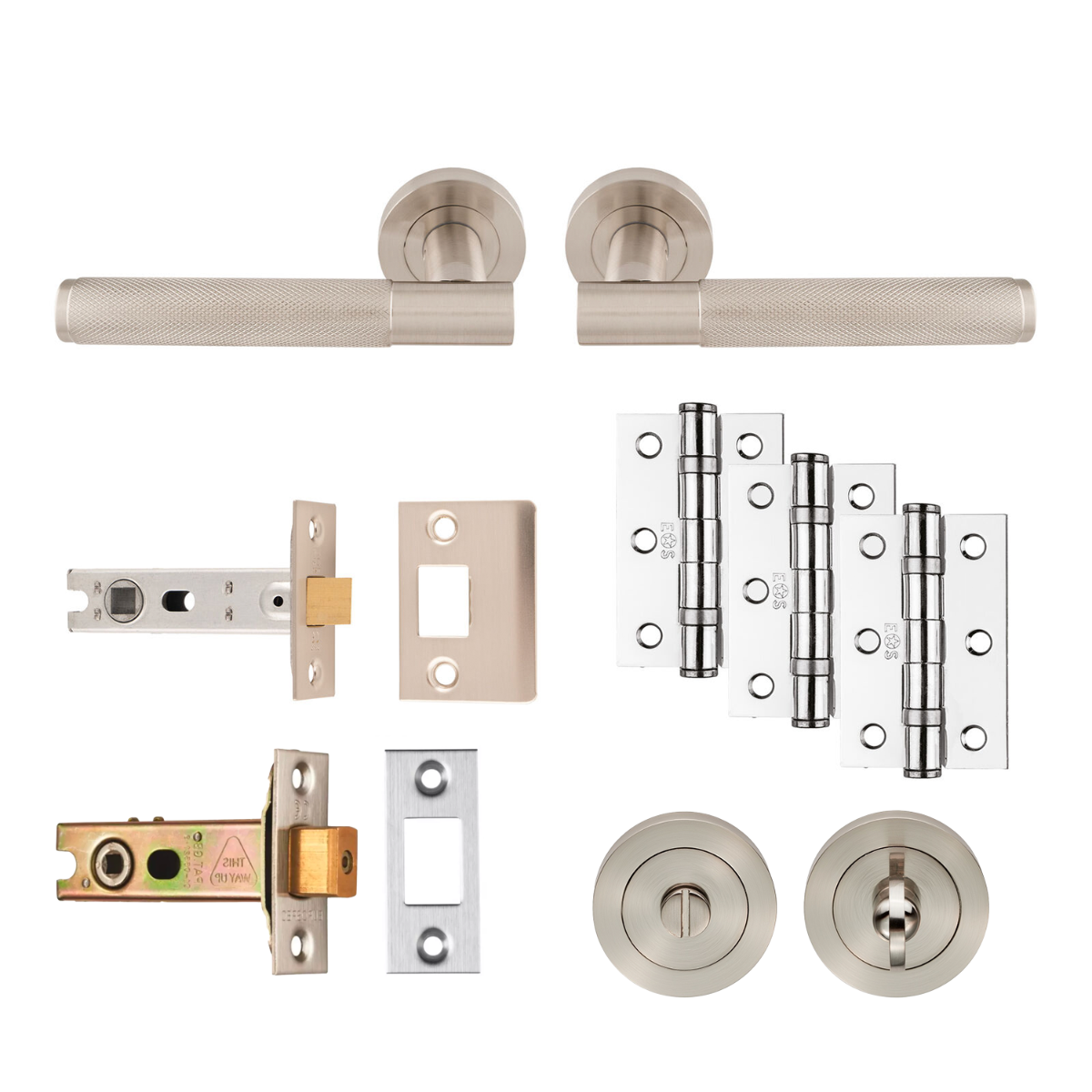 Satin nickel Lagos Bathroom Pack - Ultimate Door Pack