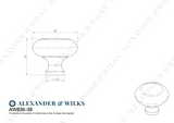 A&W Polished Nickel 38mm Wade Round Cupboard Knob | AW836-38-PN