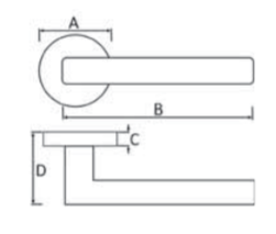 Set Dark Bronze Laviano Lever Door Handle | SPR180UDB
