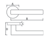 Set Dark Bronze Laviano Lever Door Handle | SPR180UDB