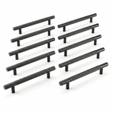Pack 10 x Matt Black Linear T Bar Pull Handle - 128mm c/c  |  IXC710BMB