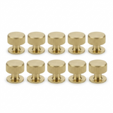 Pack 10 x Satin Brass Linear Cupboard Knob - 34mm dia.  |  IXC713SB