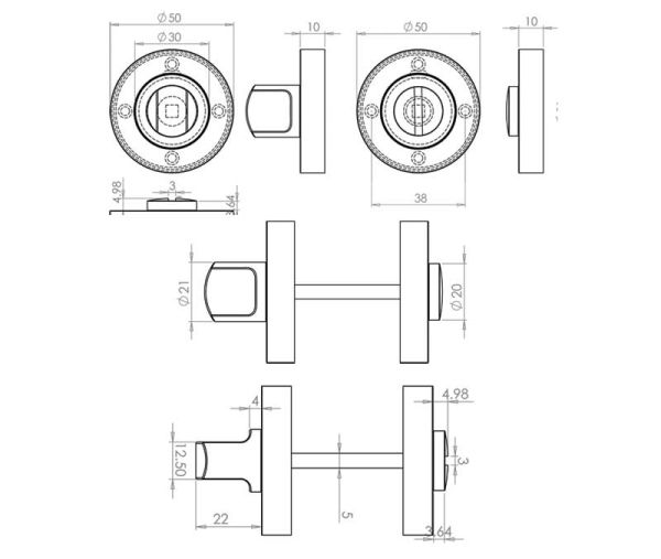 Jedo 50mm Polished & Satin Chrome Turn & Release | JV2666PCSC