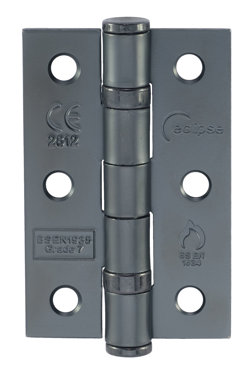 Eclipse Matt Black 76mm (3") Grade 7 Steel BB Hinges  | 14100
