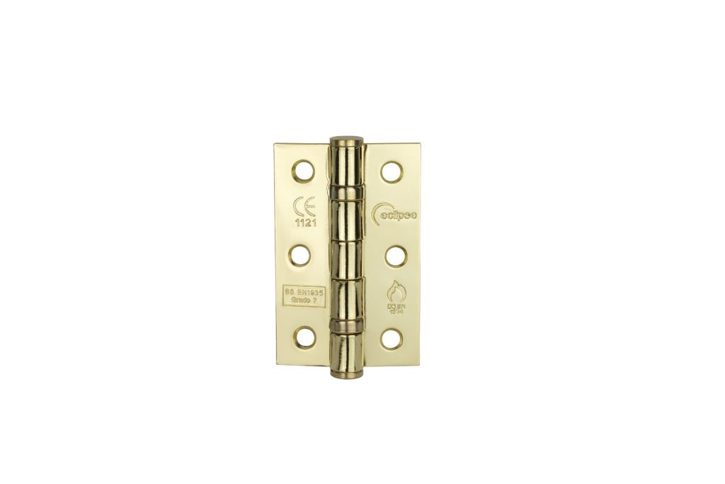 Eclipse Polished Brass 76mm (3") Grade 7 Steel BB Hinges  | 14103
