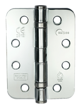 Eclipse Polished Chrome 102mm (4")  Grade 11 Radius Steel BB Hinges  | 14105
