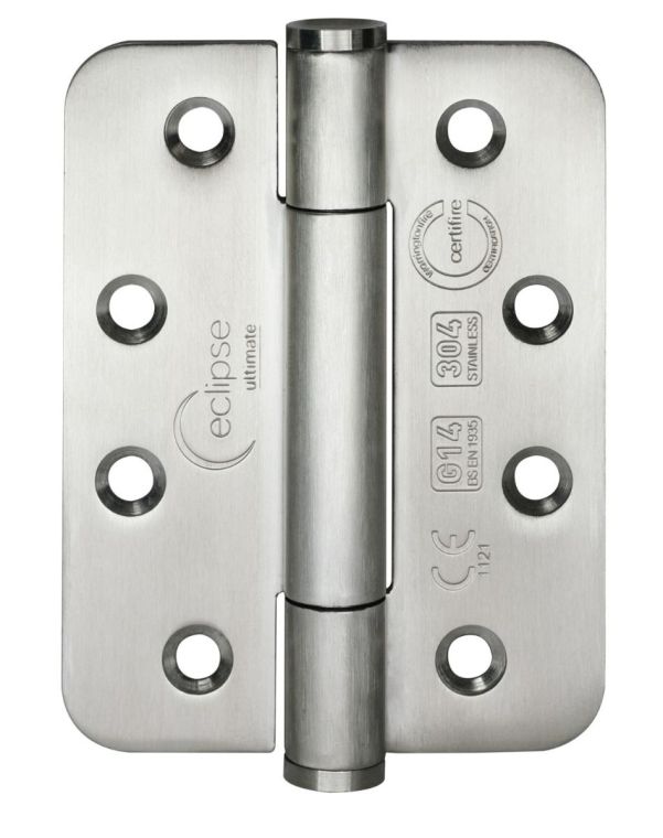 Eclipse Satin Stainless 102mm 4" Grade 14 Radius BB Hinges  | 14332