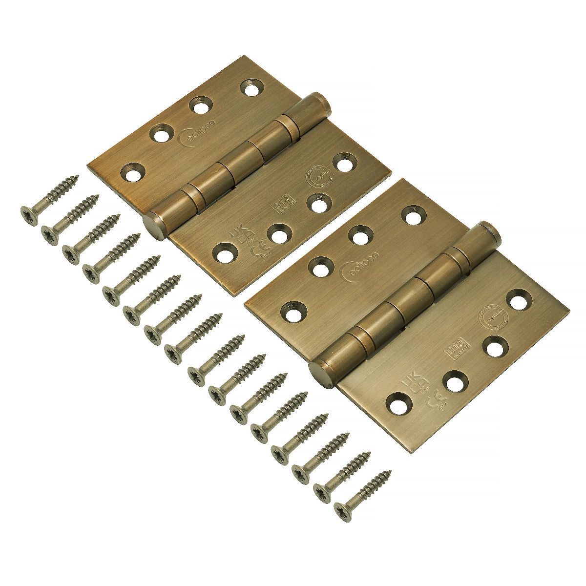 Eclipse Antique Brass 102 x 102mm Grade 13 BB Hinges  | 14841MAB