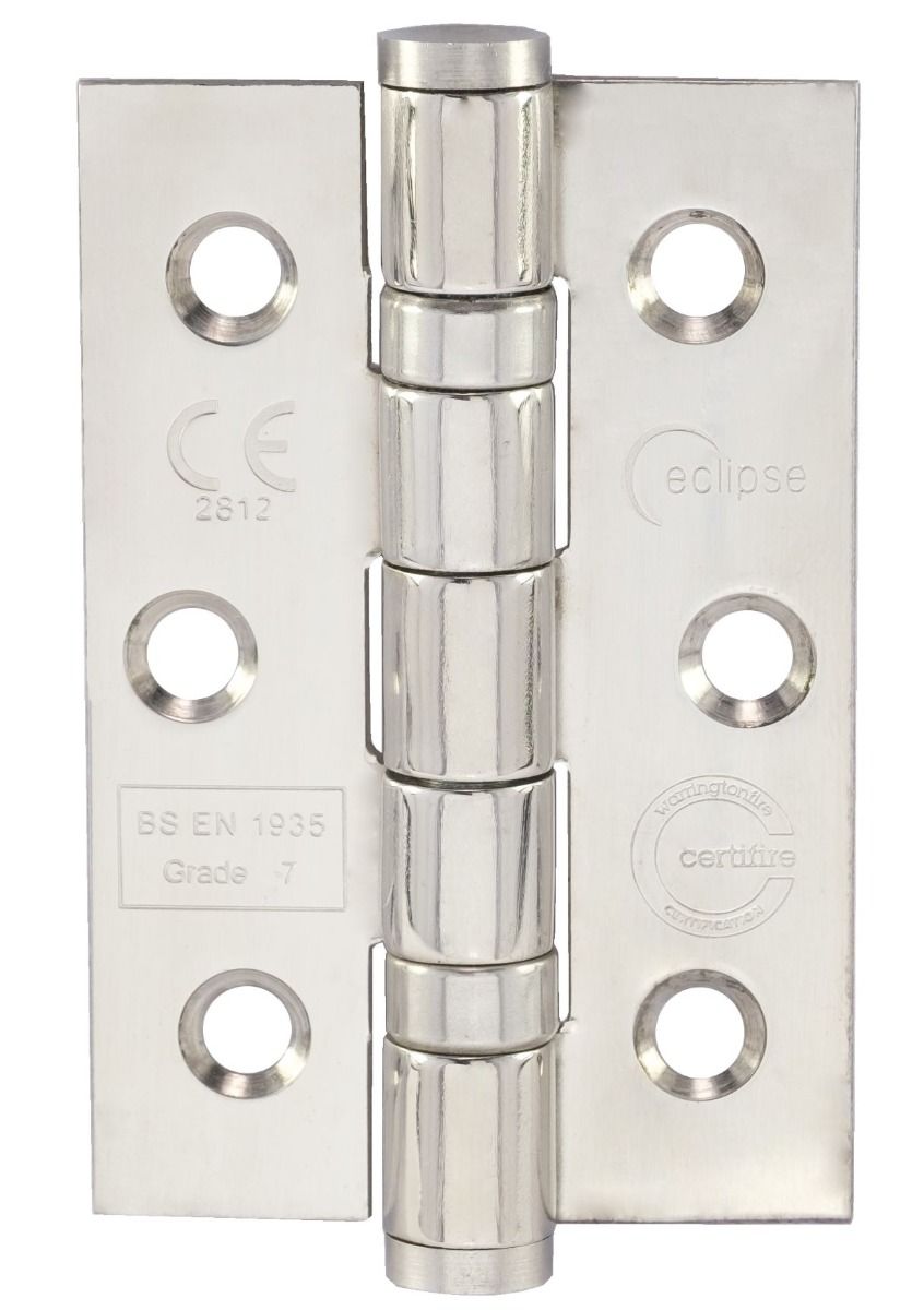 Eclipse Pair Polished Stainless Steel 76mm 3" Grade 7 BB Hinges  | 14851