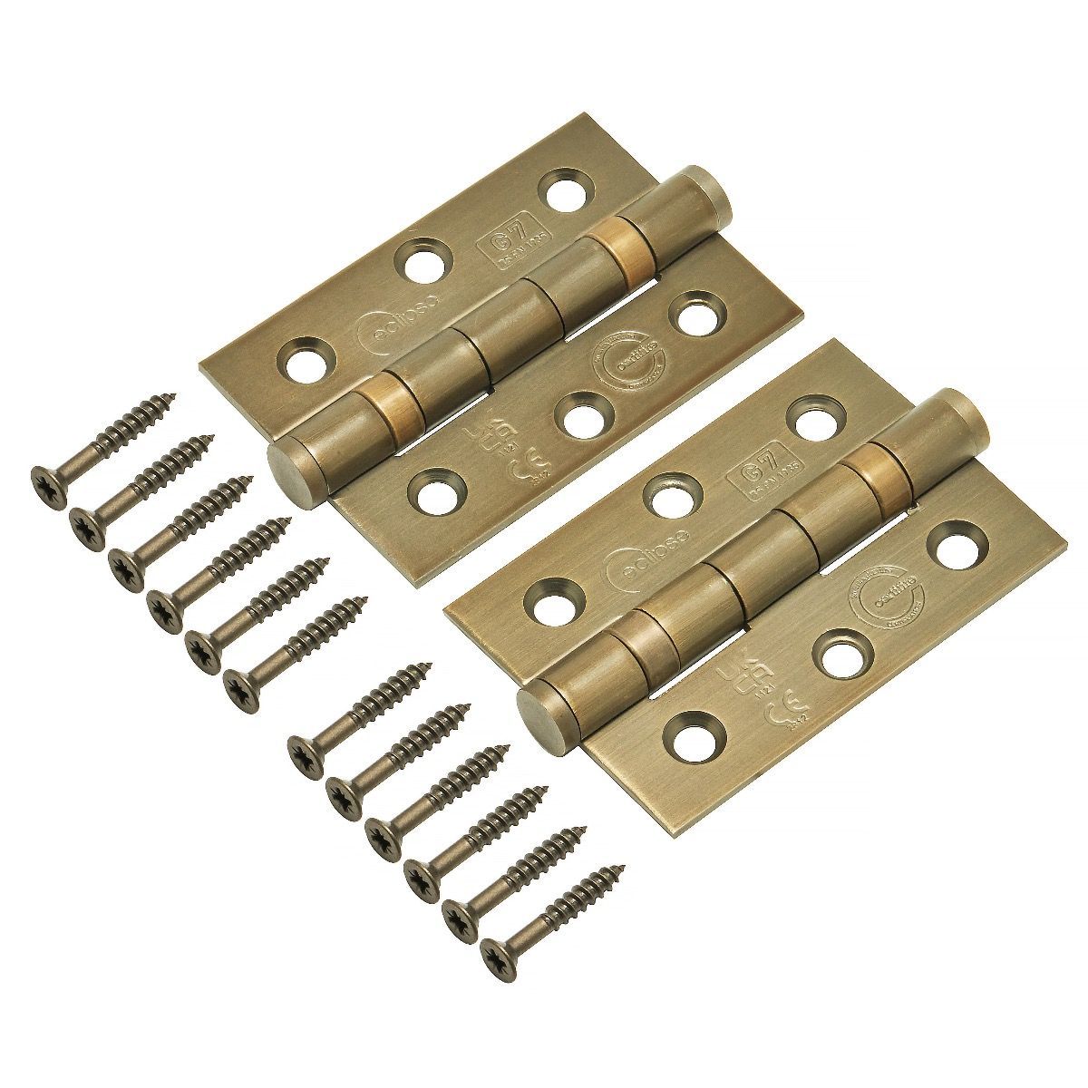 Eclipse Antique Brass 76mm 3" Grade 7 BB Hinges  | 14852MAB