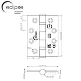 Eclipse Dark Bronze 102mm 4" Grade 13 BB Hinges  | 14854DBZ