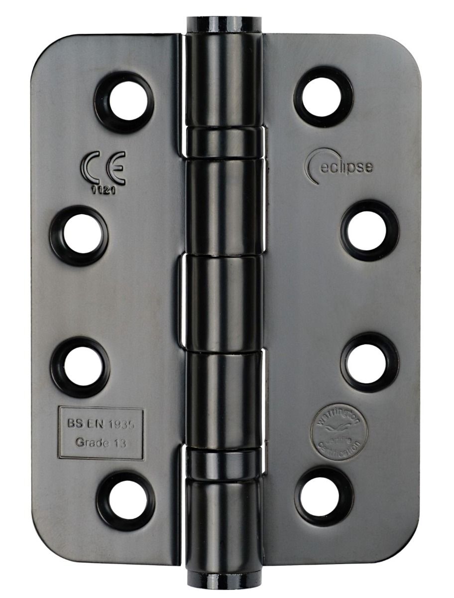 Eclipse Matt Black 102mm (4" ) Grade 13 Radius BB Hinges  | 14869BLK