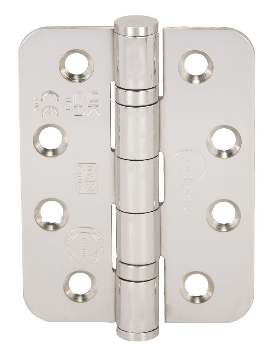 Eclipse Polished Stainless Steel 102mm Grade 13 Radius BB Hinges  | 14872