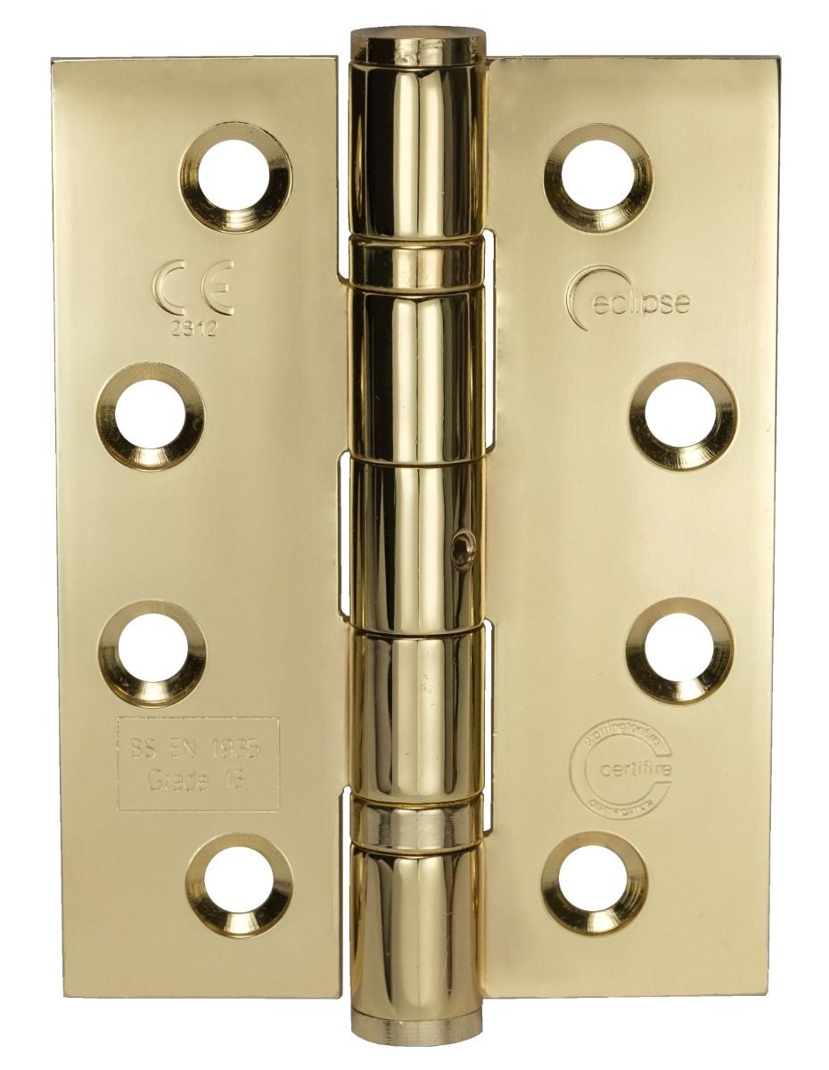 Eclipse Polished Brass 102mm 4" Grade 13 BB Hinges  | 14882