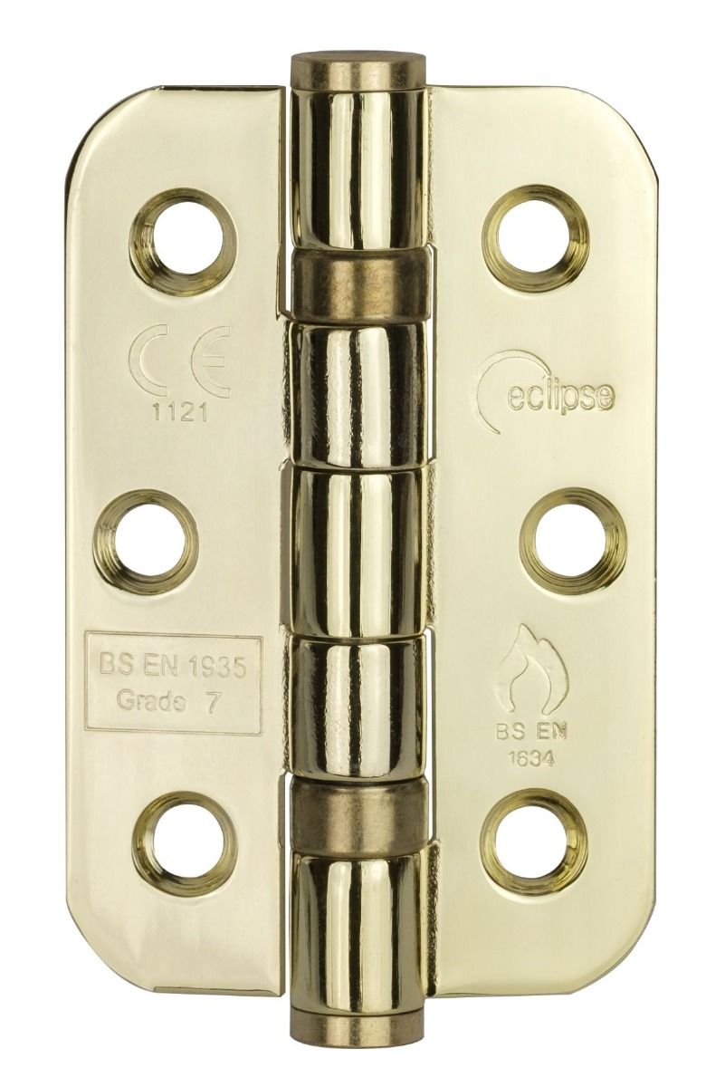 Eclipse Polished Brass 76mm Grade 7 Radius BB Hinges  | 14907