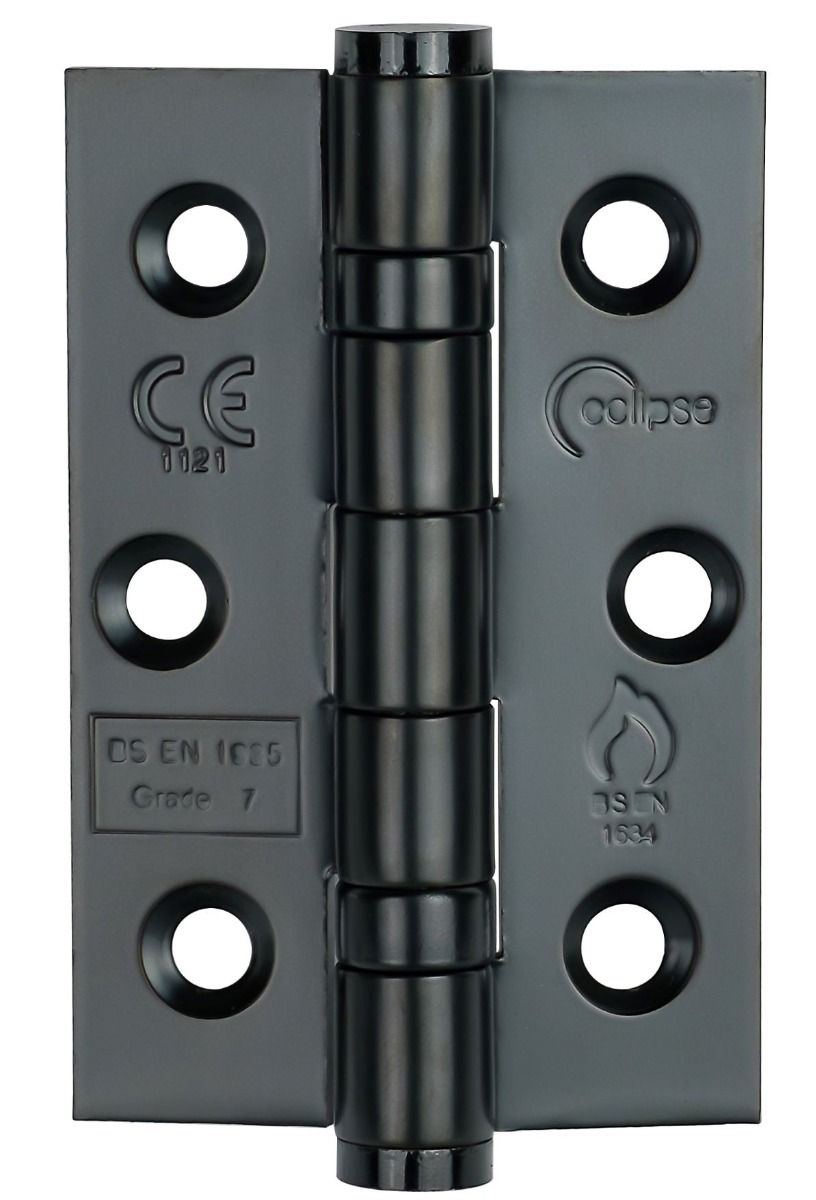 Eclipse Matt Black 76mm 3" Grade 7 Ball Bearing Hinges  | 14917
