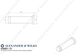 Satin Nickel PVD 75mm Knurled Projection Door Stop | AW600-75-SNPVD