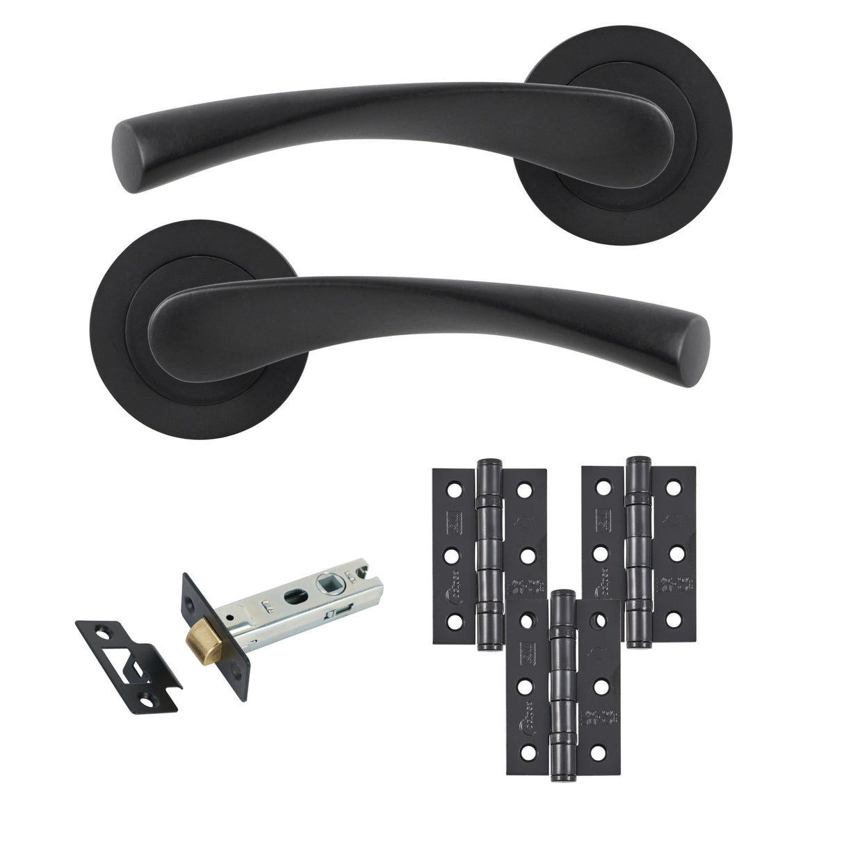 Eclipse Freestyle Matt Black Monza Latch Door Pack | 76x51mm (3") Hinge  |  22102