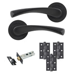 Eclipse Freestyle Matt Black Monza Latch Door Pack | 76x51mm (3") Hinge  |  22102