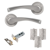 Eclipse Freestyle Satin Nickel Monza Latch Door Pack | 76x51mm (3") Hinge  |  22103