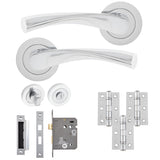 Eclipse Freestyle Polished Chrome Monza Bathroom Door Pack | 76x51mm (3") Hinge  |  22111