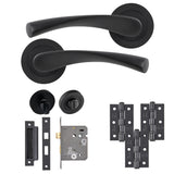 Eclipse Freestyle Matt Black Monza Bathroom Door Pack | 76x51mm (3") Hinge  |  22112