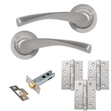 Eclipse Freestyle Satin Nickel Monza Latch Door Pack | 102x76mm (4") Hinge  |  22143