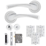 Eclipse Freestyle Polished Chrome Monza Bathroom Door Pack | 102x76mm (4") Hinge  |  22151