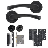 Eclipse Freestyle Matt Black Monza Bathroom Door Pack | 102x76mm (4") Hinge  |  22152
