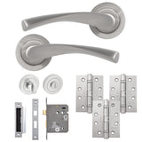 Eclipse Freestyle Satin Nickel Monza Bathroom Door Pack | 102x76mm (4") Hinge  |  22153