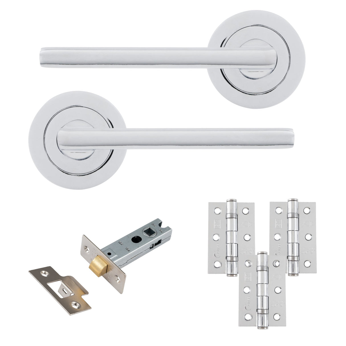 Eclipse Freestyle Polished Chrome Auriga Latch Door Pack | 76x51mm (3") Hinge  |  22201