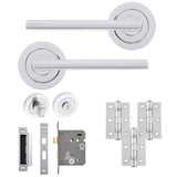 Eclipse Freestyle Polished Chrome Auriga Bathroom Door Pack | 76x51mm (3") Hinge  |  22211