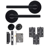 Eclipse Freestyle Matt Black Auriga Bathroom Door Pack | 76x51mm (3") Hinge  |  22212