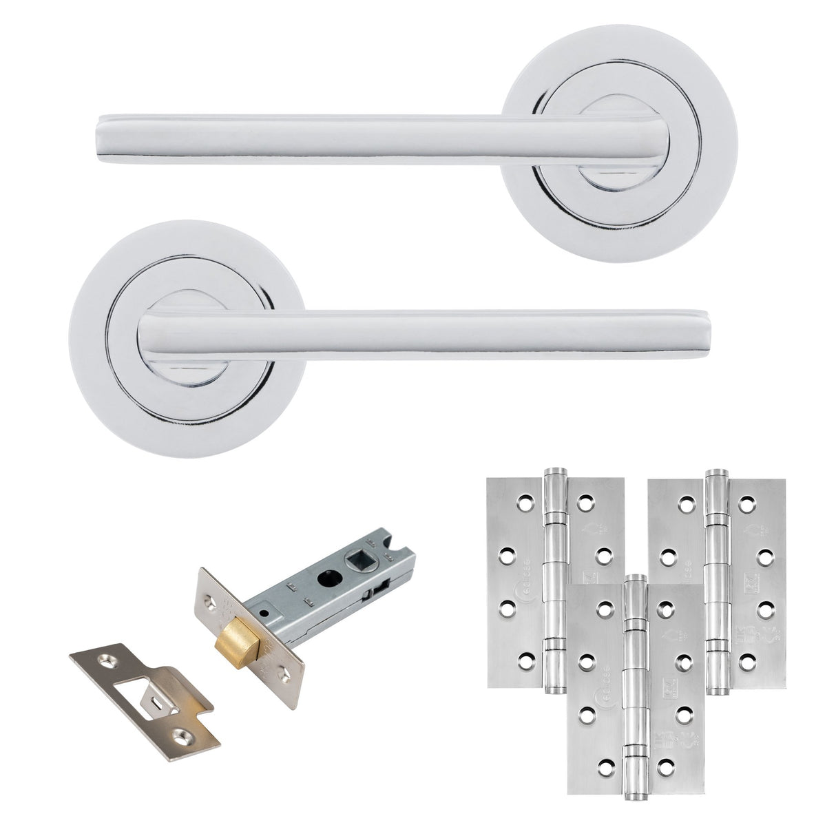 Eclipse Freestyle Polished Chrome Auriga Latch Door Pack | 102x67mm (4")  Hinge  |  22221
