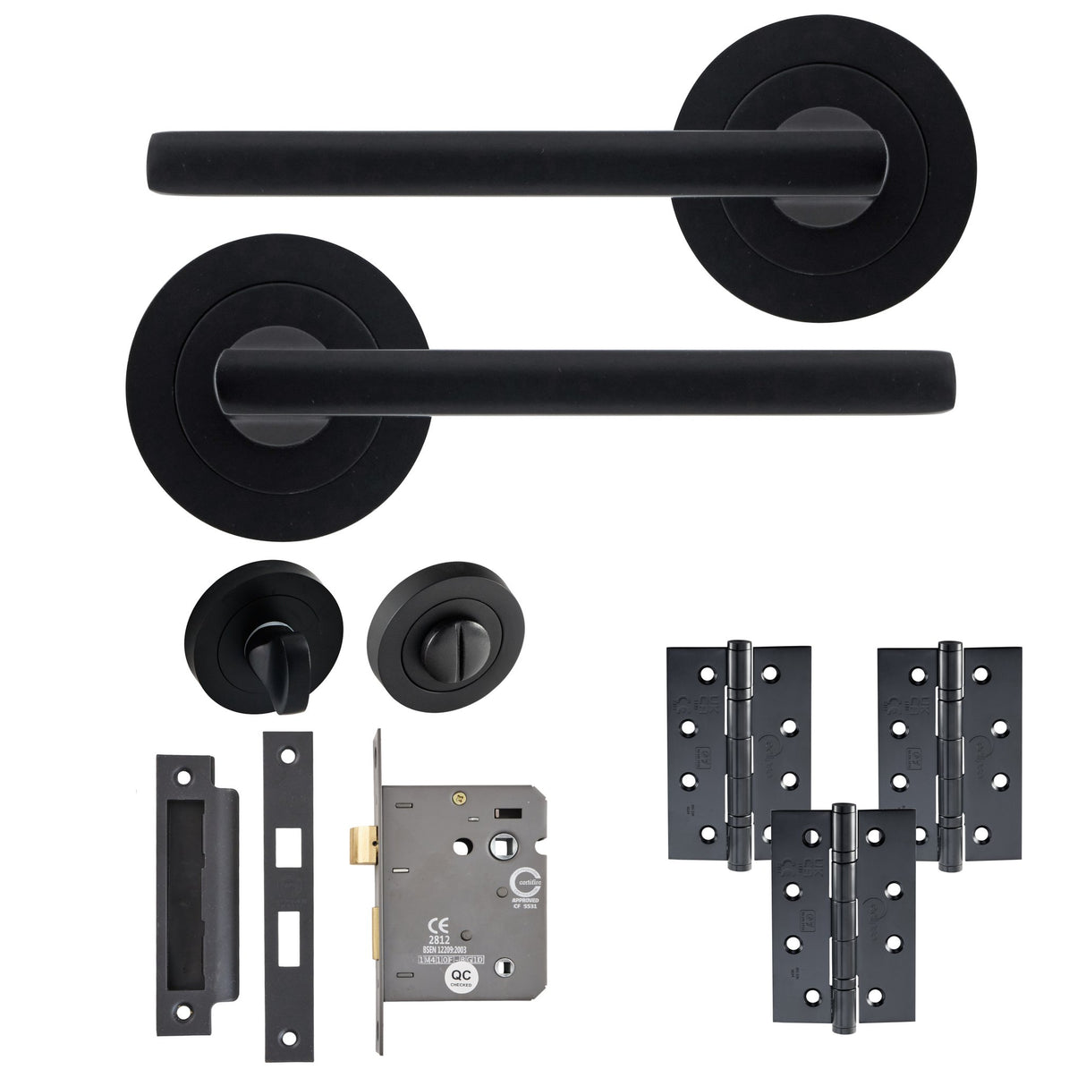 Eclipse Freestyle Matt Black Auriga Bathroom Door Pack | 102x67mm (4")  Hinge  |  22232