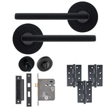 Eclipse Freestyle Matt Black Auriga Bathroom Door Pack | 102x67mm (4")  Hinge  |  22232