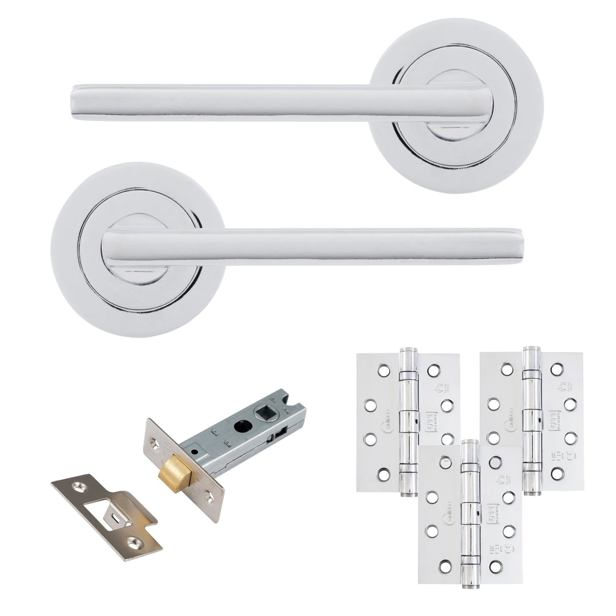 Eclipse Freestyle Polished Chrome Auriga Latch Door Pack | 102x76mm (4") Hinge  |  22241